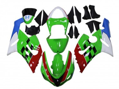 Online 2005-2006 Kawasaki ZX6R Motorcycle Fairings - White Green Blue Red Black Canada