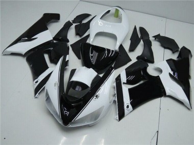 Online 2005-2006 Kawasaki ZX6R Motorcycle Fairings - White Glossy Black Canada