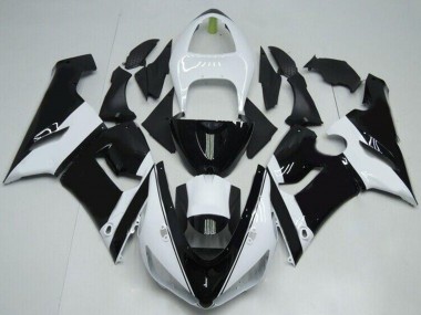 Online 2005-2006 Kawasaki ZX6R Motorcycle Fairings - White Glossy Black Canada