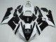 2005-2006 Kawasaki ZX6R Motorcycle Fairings - White Glossy Black Canada