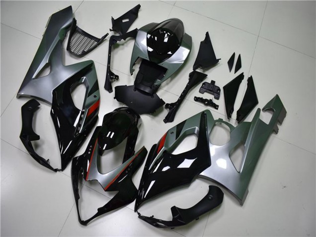 2005-2006 Suzuki GSXR 1000 Motorcycle Fairing - Glossy Black Silver Canada