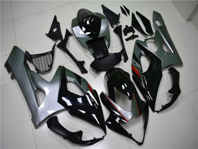 2005-2006 Suzuki GSXR 1000 Motorcycle Fairing - Glossy Black Silver Canada
