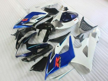 Online 2005-2006 Suzuki GSXR 1000 Motorcycle Fairing Kits - White Blue Glossy Black Canada