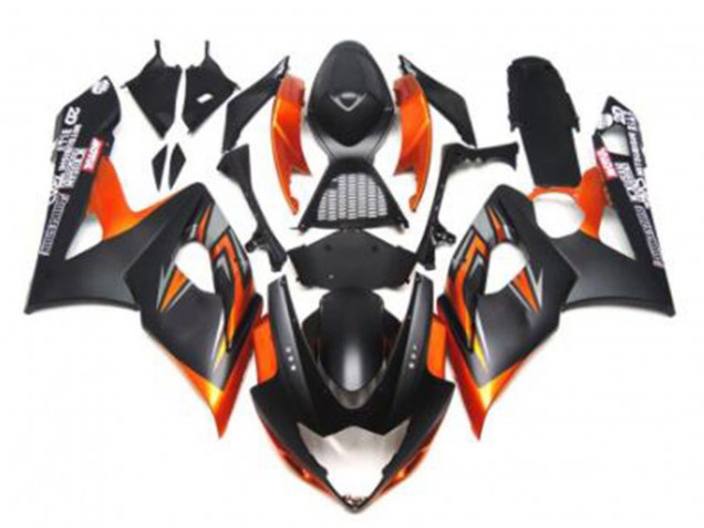2005-2006 Suzuki GSXR 1000 Motorcycle Fairings - Glossy Black Matte Black Black Orange Canada