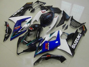 Online 2005-2006 Suzuki GSXR 1000 Motorcycle Fairings - White Blue Glossy Black Canada