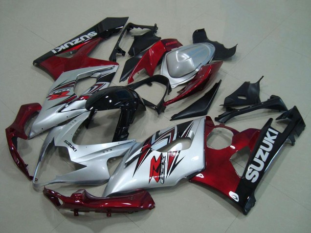 2005-2006 Suzuki GSXR 1000 Motorcycle Fairing - Silver Red Black Canada