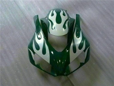 Online 2006-2007 Honda CBR1000RR Motorcycle Fairings - White Green Flame Canada