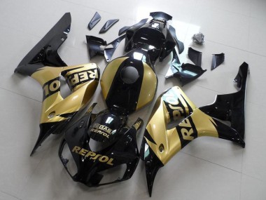 Online 2006-2007 Honda CBR1000RR Motorcycle Fairings - Glossy Black Gold Repsol Canada