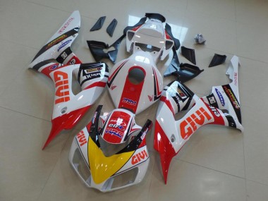 Online 2006-2007 Honda CBR1000RR Motorcycle Fairings - White Red Yellow Glossy Black Givi HRC Canada