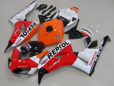 Online 2006-2007 Honda CBR1000RR Motorcycle Fairing - Orange White Red Glossy Black Repsol HRC Canada