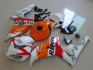Online 2006-2007 Honda CBR1000RR Motorcycle Fairing - Orange White Red Glossy Black Repsol Canada