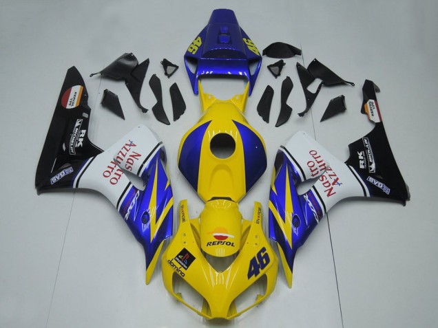 2006-2007 Honda CBR1000RR Motorcycle Fairings - Blue Yellow White Glossy Black Red Nastro Azzurro Canada
