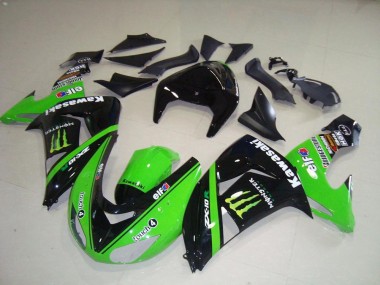 Online 2006-2007 Kawasaki ZX10R Motorcycle Fairings - Green Silver Glossy Black Monster Canada