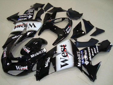 Online 2006-2007 Kawasaki ZX10R Motorcycle Fairing - Glossy Black White West Canada