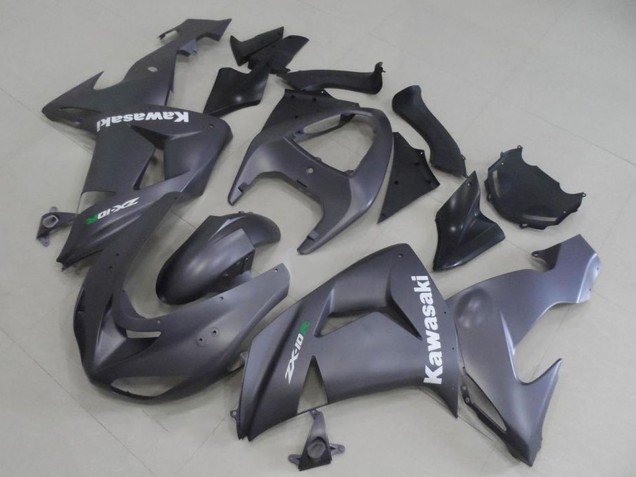 2006-2007 Kawasaki ZX10R Motorcycle Fairings - Matte Grey White Decal Canada