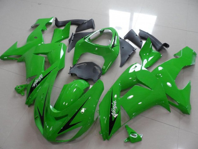 2006-2007 Kawasaki ZX10R Motorcycle Fairings - Green Black Stripe Canada