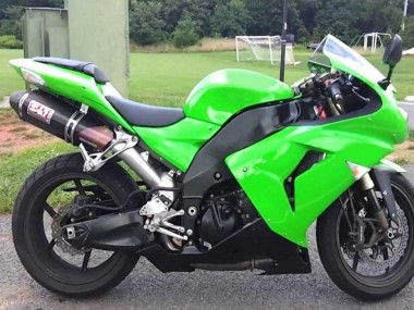 Online 2006-2007 Kawasaki ZX10R Motorcycle Fairing Kits - Green Matte Black Canada