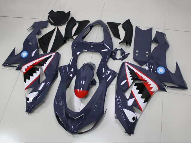 2006-2007 Kawasaki ZX10R Motorcycle Fairings - Grey White Red Shark Canada