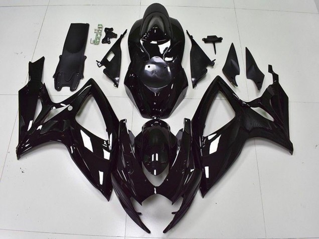 2006-2007 Suzuki GSXR 600/750 Bike Fairings - Glossy Black Canada