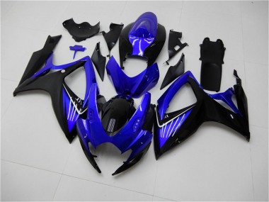 Online 2006-2007 Suzuki GSXR 600/750 Motorcycle Fairings - Blue Glossy Black Canada