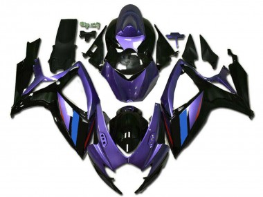 Online 2006-2007 Suzuki GSXR 600/750 Motorcycle Fairings - Purple Blue Glossy Black Stripe Canada