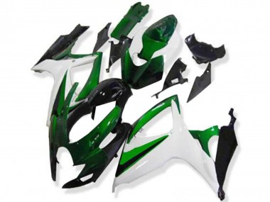 Online 2006-2007 Suzuki GSXR 600/750 Motorcycle Fairings - White Green Glossy Black Canada