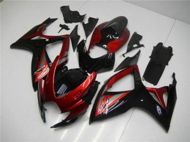 Online 2006-2007 Suzuki GSXR 600/750 Motorcycle Fairing - Red Glossy Black Canada