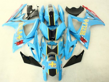 Online 2006-2007 Suzuki GSXR 600/750 Motorcycle Fairings - Light Blue Black Yellow Rizla Canada