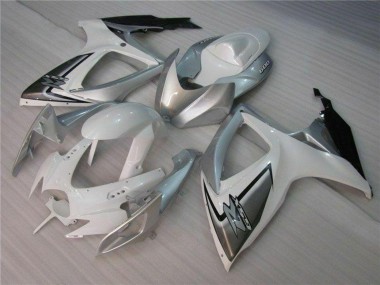 Online 2006-2007 Suzuki GSXR 600/750 Motorcycle Fairings - White Silver Canada