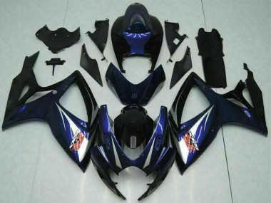 Online 2006-2007 Suzuki GSXR 600/750 Motorcycle Fairings - Glossy Black Blue Canada