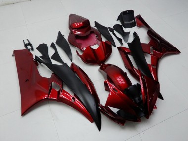 Online 2006-2007 Yamaha YZF R6 Motorcycle Fairing Kits - Red Matte Black Canada