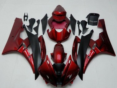 Online 2006-2007 Yamaha YZF R6 Motorcycle Fairing Kits - Red Matte Black Canada