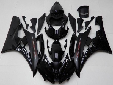 Online 2006-2007 Yamaha YZF R6 Motorcycle Fairing Kits - Glossy Black Matte Black Canada
