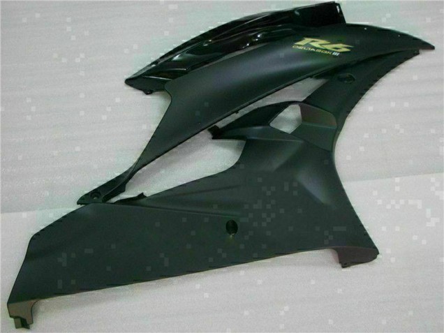 2006-2007 Yamaha YZF R6 Motorcycle Fairings - Glossy Black Matte Black Gold Decals Canada