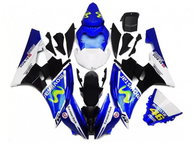 2006-2007 Yamaha YZF R6 Motorcycle Fairings - Blue White Black Green MoviStar ENEOS Yamalube 46 Canada