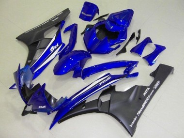 Online 2006-2007 Yamaha YZF R6 Motorcycle Fairings - Blue White Matte Black Motul Canada