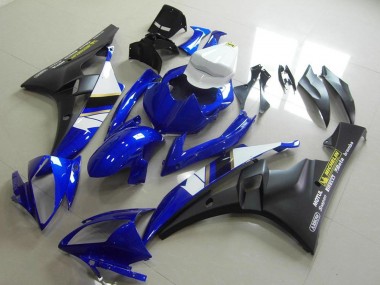 Online 2006-2007 Yamaha YZF R6 Motorcycle Fairings - White Blue Matte Black Motul Michelin Canada