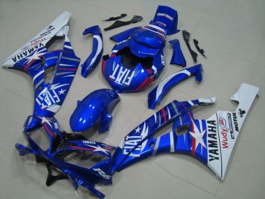 Online 2006-2007 Yamaha YZF R6 Motorcycle Fairings - White Blue Fiat Motul Michelin Canada