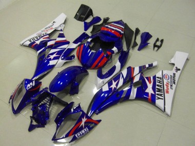 Online 2006-2007 Yamaha YZF R6 Motorcycle Fairings - White Blue Red Motul Michelin Canada