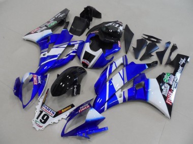Online 2006-2007 Yamaha YZF R6 Motorcycle Fairings - White Blue Glossy Black Fimer Yamalube Canada
