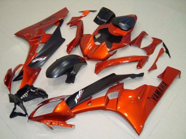 Online 2006-2007 Yamaha YZF R6 Motorcycle Fairing - Orange Matte Black Canada
