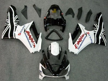 Online 2006-2008 Triumph Daytona 675 Triple Motorcycle Fairing Kits - White Glossy Black Canada