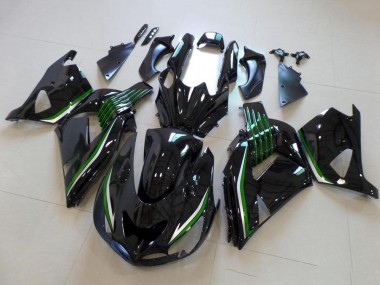 Online 2006-2011 Kawasaki ZX14R ZZR1400 Motorcycle Fairings - Glossy Black Green Line Canada