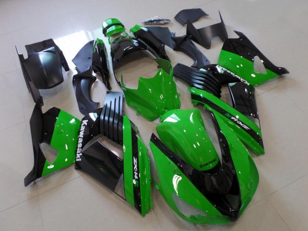 2006-2011 Kawasaki ZX14R ZZR1400 Motorcycle Fairings - Green Glossy Black Canada