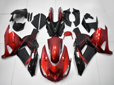 Online 2006-2011 Kawasaki ZX14R ZZR1400 Motorcycle Fairings - Red Black Canada