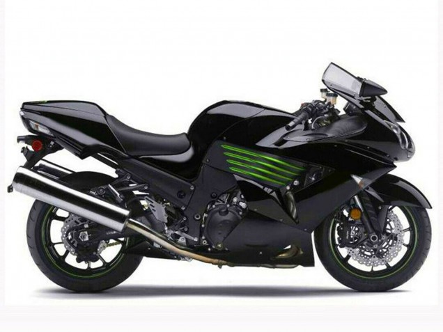 2006-2011 Kawasaki ZX14R ZZR1400 Motorcycle Fairings - Glossy Black Green Canada