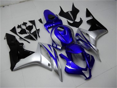 Online 2007-2008 Honda CBR600RR Motorcycle Fairings - Silver Blue Glossy Black OEM Style Canada