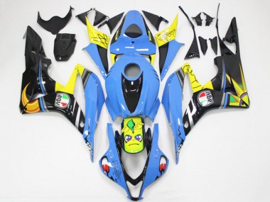 Online 2007-2008 Honda CBR600RR Motorcycle Fairings - Light Blue Yellow Glossy Black Shark Canada