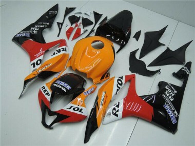 Online 2007-2008 Honda CBR600RR Bike Fairings - Orange White Red Glossy Black Repsol Canada