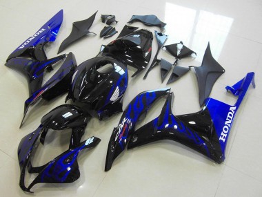 Online 2007-2008 Honda CBR600RR Motorcycle Fairings - Glossy Black Blue Flame Canada